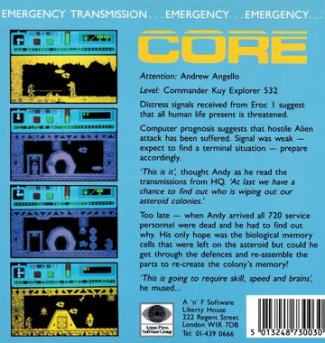 Core (UK) (1986) box cover back